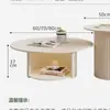 Conjunto de Mesa de Centro Cor de Creme Estilo Francês com Cama para Gato e Armazenamento, Mesa de Centro Oval Pequena de Madeira Maciça, Mesa de Centro Minimalista para Apartamento Pequeno