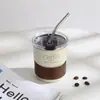 Copo de passo de ondulação de camada única 304 Xícara de café de aço inoxidável Alça de acampamento ao ar livre Copo Ins Copo de alça de alto valor de cor