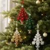 Enfeites de árvore de Natal acrílicos translúcidos de cor gradiente novos transfronteiriços, presentes de Natal, decorações de árvore de Natal