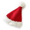 Chapéu de malha vermelho infantil gato irmão estilo ocidental grande bola de pelo bebê cor combinando pulôver bonito ano novo chapéu de natal chapéu de lã