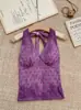 Top tipo halter estilo francés, Blusa sencilla, Nuevo estilo de verano, Camisola de lunares para ceñir la cintura, Pura tentación, Chica sexy, Lunares dulces y picantes