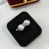 Nova Joia Anel Feminino Simples e Fofo de Água Doce com Laço Abertura Barroca Ajustável Luz Forte