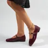 Otoño 2025 Nuevo Punta Cuadrada Tacón Grueso Tacón Bajo Correa Mary Jane Venta Directa de Fábrica Comercio Exterior Transfronterizo Zapatos de Mujer