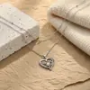 Knn-846D Colar Dupla Camada em Forma de Coração para Mãe, Venda Quente Transfronteiriça para Mulheres, com Toque de Luxo e Pingente de Joia para Mãe Cravejado com Diamantes