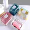 Jabonera con Tapa para Drenar, Jabonera Portátil para Dormitorio Estudiantil, Baño, Hogar con Tapa abatible para Lavandería y Baño
