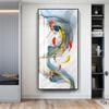 Moderno Simple Un Solo Color Abstracto Pez Koi Dorado Creativo Fondo de Sofá Pintura Decorativa Colgante Pintura al Óleo