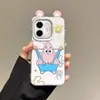 Funda Colorida con Borde Plateado de Bob Esponja de Dibujos Animados Adecuada para Teléfonos Transsion Smart9, Sparkgo y Hot30 para Niñas, Diseño Lindo