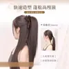 Peruca de Rabo de Cavalo Reto para Mulheres com Laço Estampado de Leopardo, Presilha de Garra, Rabo de Cavalo Alto em Cascata Trançado, Cabelo Sintético que Aumenta o Volume, Mecha de Cabelo para Coroa Alta