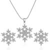 Moda Transfronteriza Europea y Americana Simple Micro-Incrustado Juego de Copo de Nieve Nicho Lujo Ligero Temperamento Pendientes Collar Juego de Dos Piezas