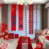Habitación de Boda Diseño de Casa Nueva Sentido de Alto Nivel traje Personaje Feliz Banner de Tela Colgante Decoración de Boda Sala de Estar Colgante Flor para el Hogar