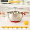 Bacia para salada de aço inoxidável 304, tigela para ovos antiaderente de silicone para assar e cozinhar, prato para macarrão, bacia multiuso com bico de escoamento
