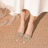 Abrigo Versátil de Moda Nupcial Dos Vías de Alta Gama Zapatos de Tacón Alto Mujer 2025 Primavera Verano Nuevos Zapatos de Boda de Nicho Mujer