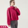 Outono e Inverno Roupa de Yoga Moletom com Forro de Lã Feminino Meio Zíper Gola Alta Cordão Solto Emagrecedor Manga Longa Top de Yoga Casaco