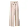 Pantalones de pierna ancha de seda helada para mujer, pierna recta, verano, finos, cintura alta, caída, ajustados, holgados, casuales, pantalones para mujer de comercio exterior