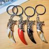 Chaveiro com pingente de dente de lobo R308 chaveiro dourado pingente de um yuan dois yuan barraca de atacado