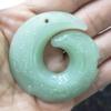 Pingente de Jade Verde Imitação de 46mm, Pingente de Jade, Pedra Lailuo, Grande Yu Pei, Material para Pendurar Carro, Acessórios DIY, Vidro Escuro