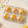 Empaque para pastelería de yema de huevo, charola base individual, pastel de nieve mooncake 75g, bolsa de papel para hornear, caja de blíster transparente amarilla, 50 piezas