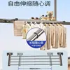 Tendedero de Balcón, Barra Retráctil para Ropa Montada en Pared sin Taladro, Herramienta Doméstica para Secar Colchas en Interiores, Diseño Invisible