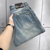 Jeans Masculino de Cor Azul Claro de Alta Qualidade, Novos para a Primavera e Verão de 2025, Calça Casual Tendência Solta e Versátil para o Verão