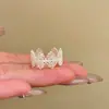 Anel de Renda com Zircônia Estilo Corte Feminino Design de Nicho Toque de Luxo Leve Anel para Dedo Indicador Anel Versátil da Moda