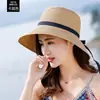 Sombrero de Paja para Mujer Verano Fresco Estilo Coreano Todo-partido Sombrero Parasol para la Costa Sombrero de Playa Celebridad de Internet Protección Solar Sombrero de Pescador