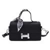 Bolso Cuadrado Pequeño Portátil de Bolsillo Multicapa de Alta Gama para Mujer 2025 Nuevo Transfronterizo de Contraste de Color Bufanda de Seda Bolso de Hombro Cruzado