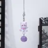 Cadena para Teléfono de Gato de Dibujos Animados 3D con Cascabel, Colgante Llavero de Cuentas, Accesorio DIY, Decoración para Coche y Bolsa
