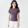 Novo Estilo Conjunto de Camiseta Esportiva Manga Curta Slim Fit de Secagem Rápida para Mulheres Yoga Corrida Pilates Treinamento Roupa Fitness Top