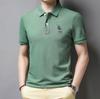 Polo de manga corta para hombre, de verano, con solapa, estilo coreano, informal, transpirable, de color sólido, bordado, de manga corta.