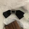 Fivela quadrada Flash Diamond Clip Big Bow Elegante Mulher Black Back Head Hairpin Coreano Headwear Pontail Hairpin Acessórios para o cabelo