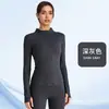 Jaqueta Esportiva Lulu Primavera e Verão Slim Fit Top de Yoga Manga Longa com Abertura para os Dedos Roupas Esportivas ao Ar Livre Fitness Yoga