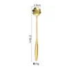 Colher de Flor de Cerejeira de Aço Inoxidável Colher de Sobremesa Colher de Mexer Copo de Café da Manhã Taça de Vidro Lembrança de Casamento Rosa Colher de Café Colher de Sorvete