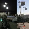 Luz solar para calle, luz de patio, luz de paisaje impermeable para exteriores, luz de calle antigua LED de doble cabezal de 3 m para jardín residencial, villa