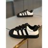 TikTok Outono 2024 Novos Sapatos Masculinos da Moda All-match Shell Head Sports Casual Shoes Estilo Coreano Sapatos Forrest Gump de sola grossa