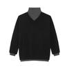 MTLCLOTHES Ropa para Hombre Invierno Nuevo Costura Falso Dos Piezas Color de Contraste Cuello Alto Nicho Perezoso Cuello en V Suéter de Punto