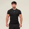 Camiseta Casual de Corrida Esportiva Estilo Americano Manga Curta Treinamento Fitness Secagem Rápida Elástica Respirável Roupa Fitness