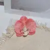 Orquídea Phalaenopsis Flor Cabeza Ramillete Flor de Regalo Pasador de Flor Cabeza de Flor Flor Artificial DIY