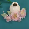 Primavera 2025 Design Original Feito à Mão Gradiente Rosa Antigo Versátil Flor de Seda Hanfu Cabelo Macio Grampo de Cabelo Acessórios de Cabelo para Maquiagem