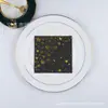Servilletas de Papel Estampadas en Oro al por Mayor por Fabricante, 20 Hojas, Servilletas Desechables para Restaurantes Occidentales, Uso Comercial, Decoraciones para Fiestas Navideñas