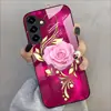 Adequado para capas de celular Samsung S26ULTRA, A57 rosa rose, S24 design de folha metálica, A06 capa de vidro temperado, A07