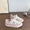 Tênis de lona estilo americano retrô com estrelas para mulheres, novo modelo versátil outono 2026, tênis casual estudantil, sapatos brancos