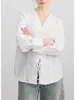 Camisa Jacquard Bordada con Encaje de Cuello V para Mujer, Manga Larga, Nuevo Diseño de Principios de Primavera, Top Casual Elegante
