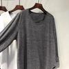 Moda 2024 Primavera y Otoño Nuevo Camiseta de Manga Larga Irregular Color Sólido para Mujer Algodón Puro Suelto Talla Grande Diseño Sensorial Top de Moda