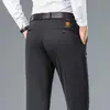 Pantalones Finos de Verano para Hombre 2026 Pantalones de Negocios Elásticos Pantalones de Vestir para Hombre Pantalones Casuales Bordado Hombre Negro