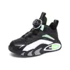Zapatillas Deportivas para Niños Mayores con Hebilla Giratoria, Nuevo Modelo de Primavera, Superficie de Cuero con Polar Añadido, Zapatos de Malla para Niños y Niñas