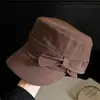 Estilo Japonés Atmósfera Bloques de Color Rayas Lazo Copa Plana Sombrero de Montar Moda de Verano para Mujer Adelgazante Cara Boina Pato