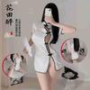 Ropa Interior Sexy Europea y Americana Estilo Cheongsam Retro para Mujer con Abertura Alta Sexy Uniforme Caliente Traje de Tentación Generación Cabello