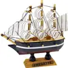 Adornos Decorativos para Pastel de Velero Estilo Europeo Accesorios Creativos del Océano Tema de Velero Cumpleaños Navegación Fluida Barco de Madera