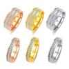 Anel de Diamante Quadrado de Linha Única Gympani Design Sense Luxo Leve Zircônia Microincrustação Dupla Fileira Aço Titânio Dedo Indicador Anel de Casal