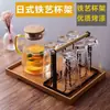 Estante para tazas estilo chino, estante de almacenamiento para tazas, estante colgante para tazas de vidrio, estante para tazas de té boca abajo, estante para vasos de agua de sala de estar